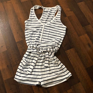 Medium B&W Striped Romper
