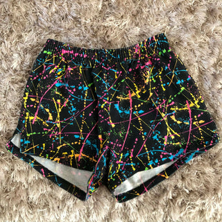 Small Multicolor Splattered Black Shorts