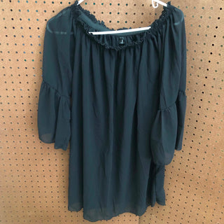 Black Flowy Off-the-Shoulder Top