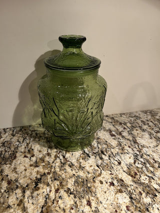 Green Glass Canister/Apothecary with Lid   MTS|56242