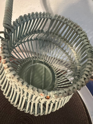 Basket Green Wicker Light Holder MTS|102078