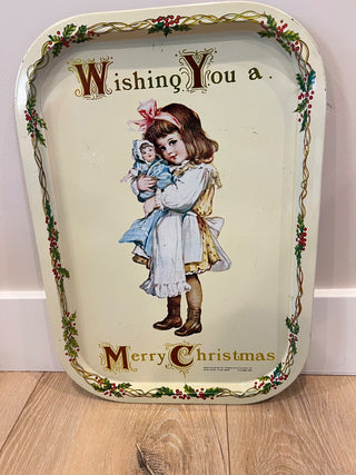 Vintage 1980 Metal Christmas Tray MTS|124490