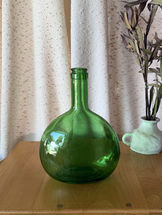 Vtg Emerald Italian Glass Bottle (LZD - RSV)|108604