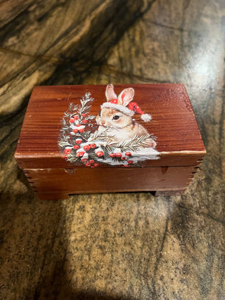 Custom Designed Vintage Wood Christmas Trinket Box. RSV|125103