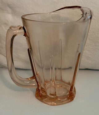 vintage pink depression glass pitcher rsv