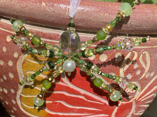Spider Sun Catcher pearl/green/gold|63660