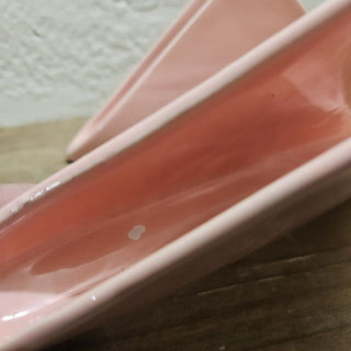 Vintage Pier 1 -  Pink Ceramic Triangle Napkin Holder [Italy] (BRI)|45572