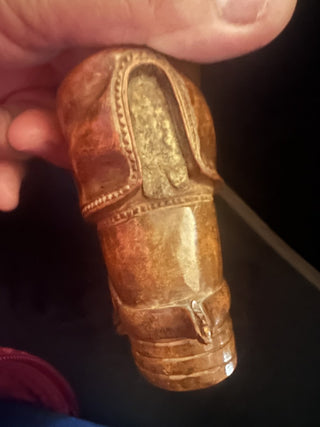 Antique Hand Carved Wooden boot match holder #47 VV MTS