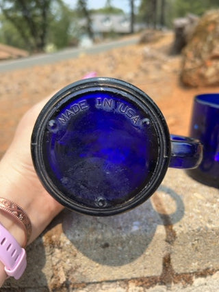 ONE vintage Libbey cobalt blue glass celestial mug