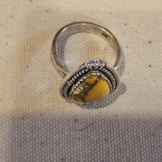 .925  honey dahlia turquoise ring sz 7.5|88373