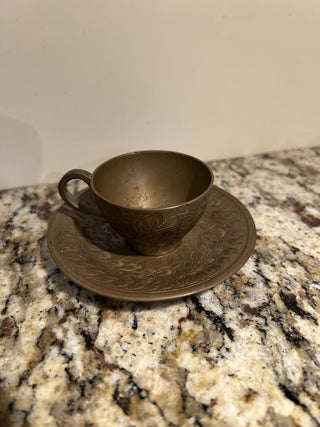 Vintage Brass Teacup and Saucer  MTS|75279
