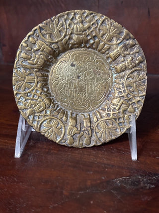 Vntg solid brass middle eastern plate/trinket dish NM MTS