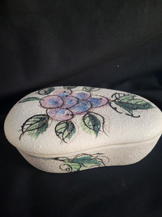 Vintage Textured Covered Dish, White Harvest RCD