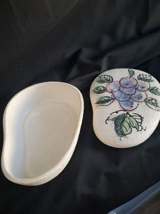 Vintage Textured Covered Dish, White Harvest RCD