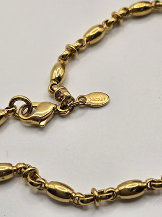 Monet oval gold tone chain necklace RSV|110942