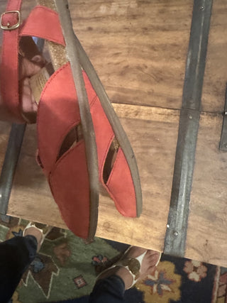 Earth Orgins Red Peep Toe Strap Sandal 7.5 #62 VV MTS|84162