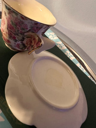 Vintage Teacup Baum Bros Pink Garden-Gold MTS|115379