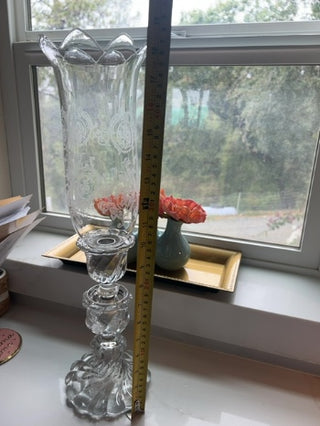 Louis XV Baccarat Crystal Hurricane Lamp,Candleholder Rococo Revivalt