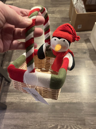 Retro Penguin holiday basket RCD