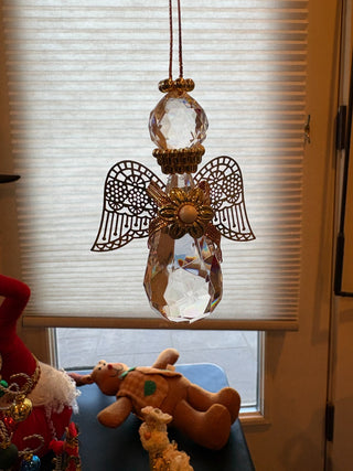 Vtg. Avon Angelic Reflections Ornament, Crystal 1995 3" RCD|125833