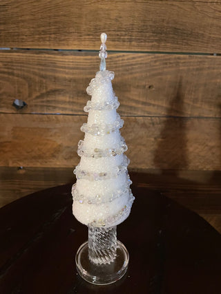 Handmade White Crystal Swirl Christmas Tree ~MTS|138678
