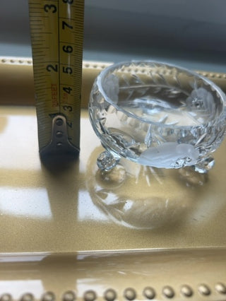 Vtg.Small Footed Cut Crystal Candy Dish