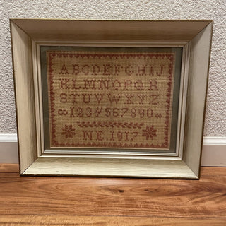 Antique 1917 cross stitch "sampler" RSV