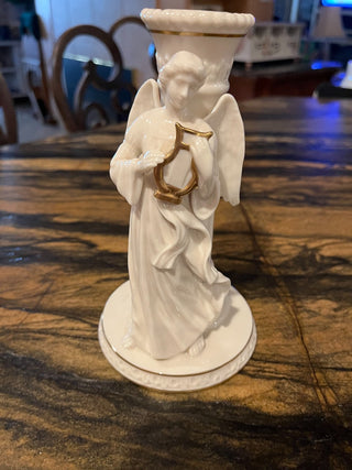 Lenox Porcelain Angel W/Harp Taper Candle Holder (each) RSV|128615