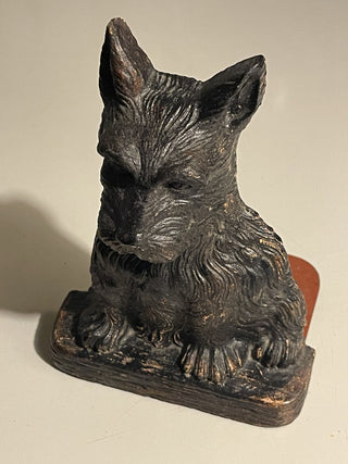 Vtg Orna Wood Scottie Dog Book End--SP MTS