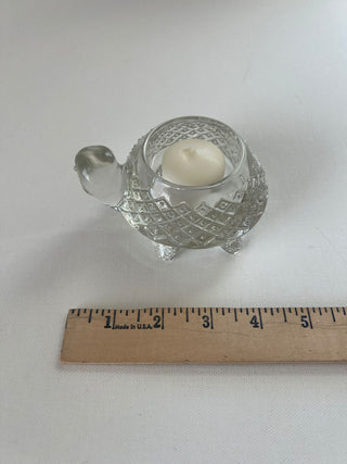 Vintage turtle glass candle holder rsv|93154