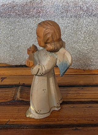 MTS Antique German Wooden Angel w/Mandolin|129961