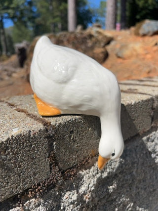 JP Vintage Lasting Products Duck Figurine Hand Painted Ceramic Made in USA Shelf Sitter
