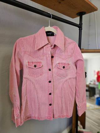 Vtg 60s/70s Marjone Red Denim Shirt - Size XS/S|117481