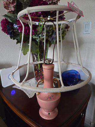Antique Victorian Lamp W/Display Lampshade, RCD