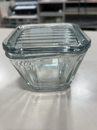 12F Anchor Hocking Retro Ribbed Square Glass Refrigerator Dish RSV
