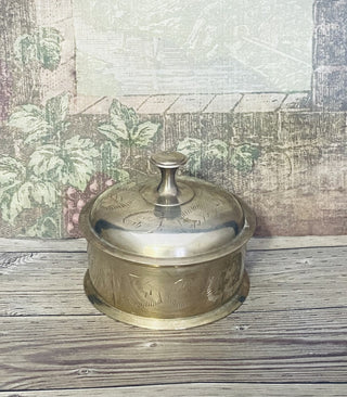 Vintage Brass Trinket Box approx. 3” high and 3 1/2” wide RCD|53864