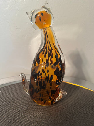 Art Glass 9in Cat Copper  MTS|83768