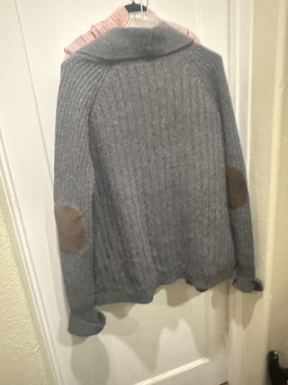 Men's Wool Alpaca Shawl Collar elbow padding Cardigan #47 VV MTS|123294