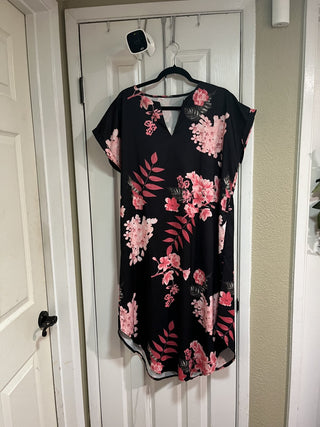 Women's 2XL Blk/Pink Floral Dress RCD|119488
