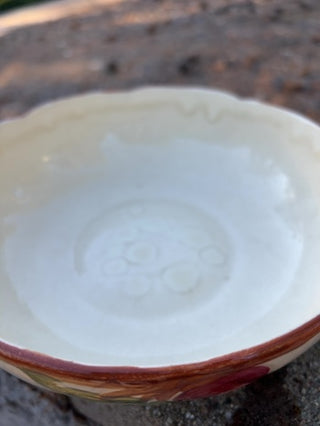 vintage Franciscan earthenware serving bowl in the popular "Apple" pattern