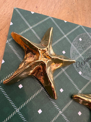 Large Gold Star Clip-Ons 80s