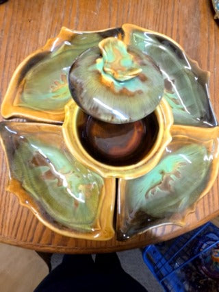 Mid Century Maurice California USA Pottery Party Serving Set RF 60 Appetizer Dip
