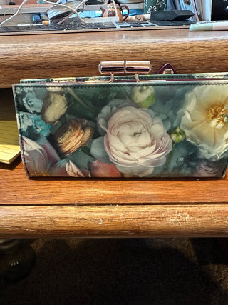 Ted Baker Mawson Shadow Flora Matinee Leather wallet 7" x 4" rcd|68597
