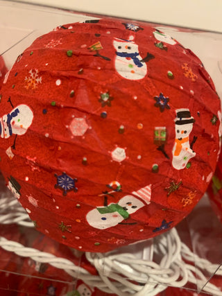 Xmas Paper string lights red snowman MTS|133974