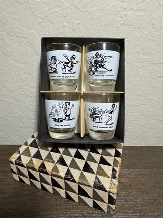 Vintage Anchor Hocking Novelty Shot Glass Set MTS|79975