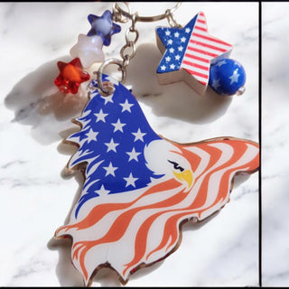 Keychain/Bag Tag: Eagle with Stars RSV|84621