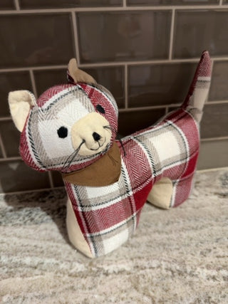 Plaid Weighted Cat Door Stop