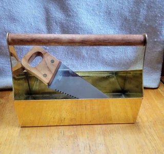 MW Vintage Brass Tool Box & Saw MTS