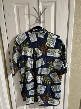 Men's Large Vintage Imprints Bay Hawaiian Postcards Shirt RCD