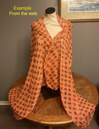 Elephant Print Polyester Fall Scarf/Shawl - RSV|107726